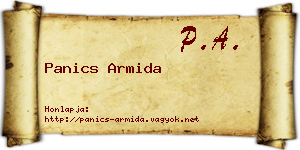 Panics Armida névjegykártya